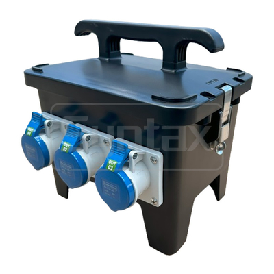 Syntax MP12 Single Phase 32AMP Portable Distribution Box With 16 AMP Socket Outlet IP44 Waterproof