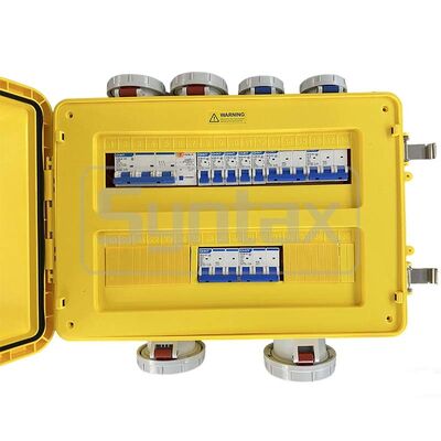 Syntax MP36 Portable Power Distribution Boxes IP67 Waterproof 125A/5P Inlet Three Phase Electric Power Distro 47.8*34*33CM