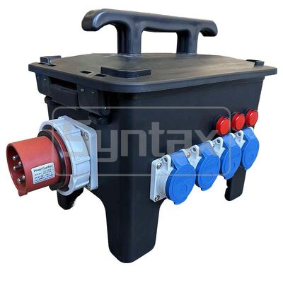 Syntax RB13 Portable Rubber Box 32A Three Phase IP44 Waterproof Outdoor Mains Distro Box For Live Event 345x250x311.5MM