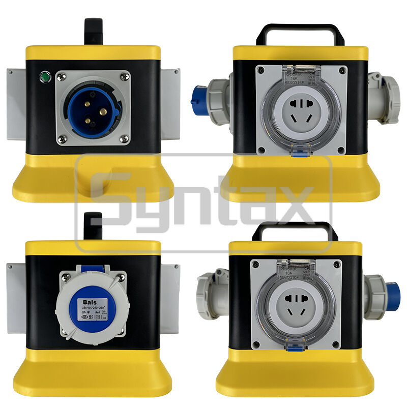 Syntax MZ6 IP67 Waterproof Portable Power Distribution Board 16A/3P 1-Phase Outdoors Yellow & Black Box 20*20*21.5CM