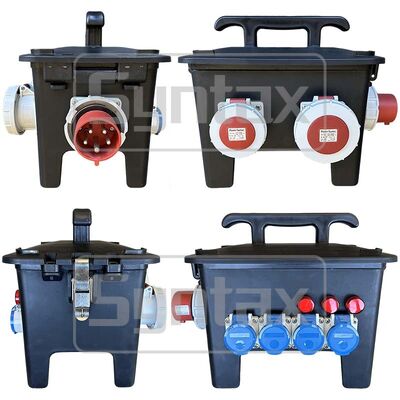 Sintassi RB13 Portable Rubber Box 32A Trifase IP44 Impermeabile Outdoor Mains Distro Box per eventi dal vivo 345x250x311.5MM