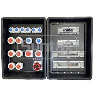 Syntax MD4 Three Phase 125AMP IP67 Acque resistenti HDPE Portable Power Distribution Panel Board Per gli eventi sportivi FIFA In Qatar 630x430x900mm