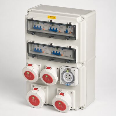 Unità di distribuzione di potenza da parete IP65 Syntax 125A con scatola di distribuzione personalizzabile per ambienti difficili